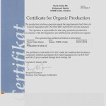 Certifikat Krav Certificate for Organic Olive Oil Production